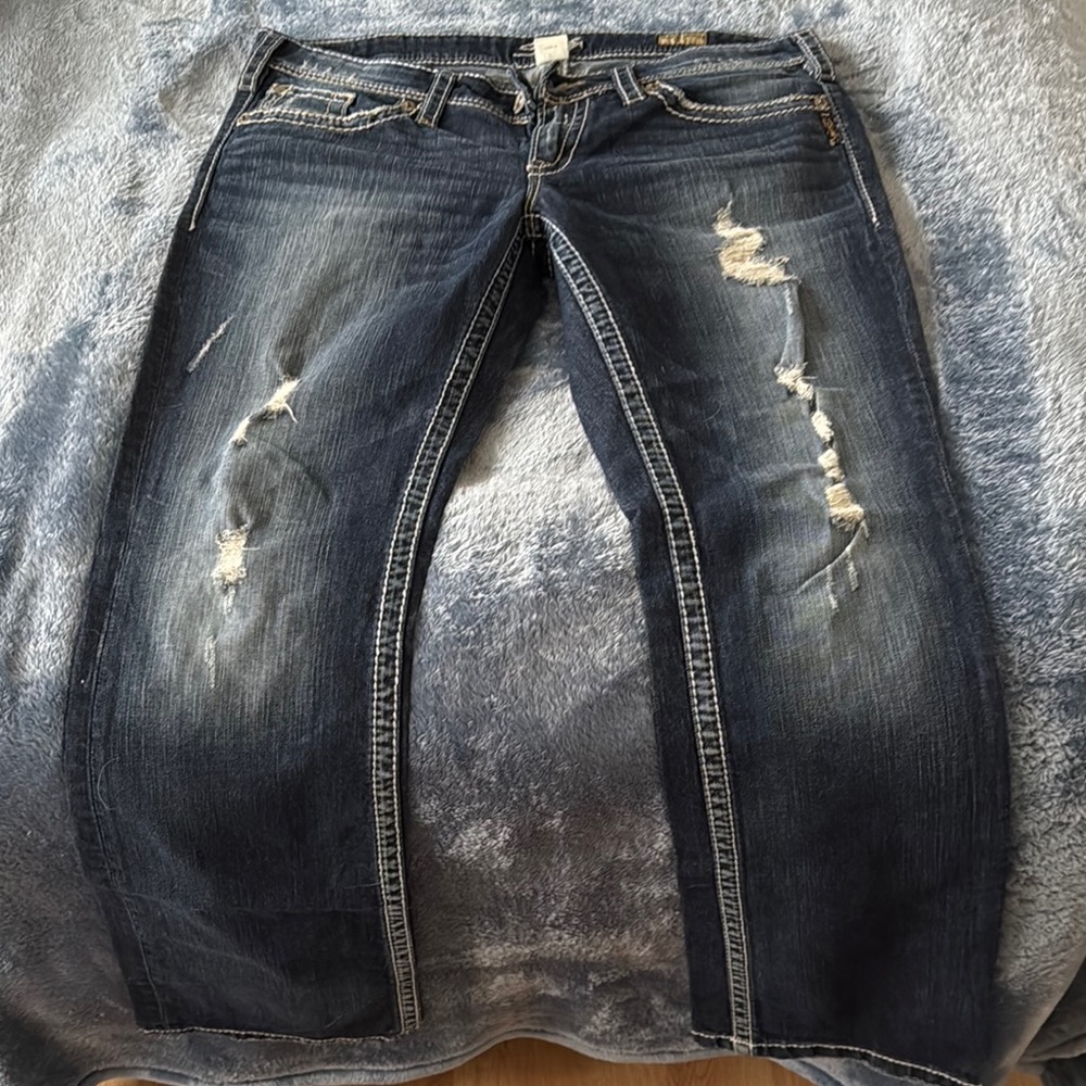 Distressed Blue Jeans for Women